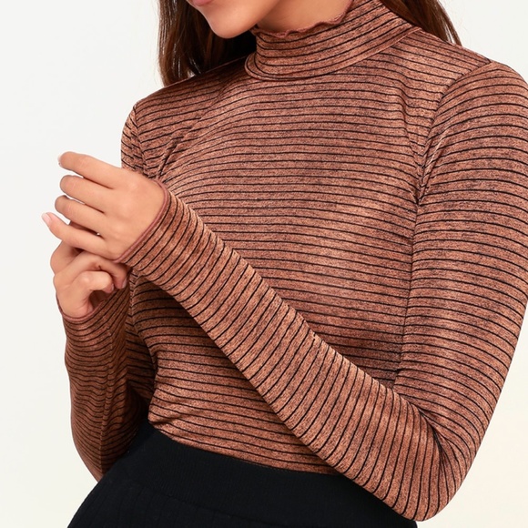 Billabong Tops - Billabong Get Right - Copper Striped Long Sleeve